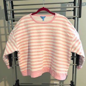 Draper James Kelsea sweatshirt pink stripe 3x plus